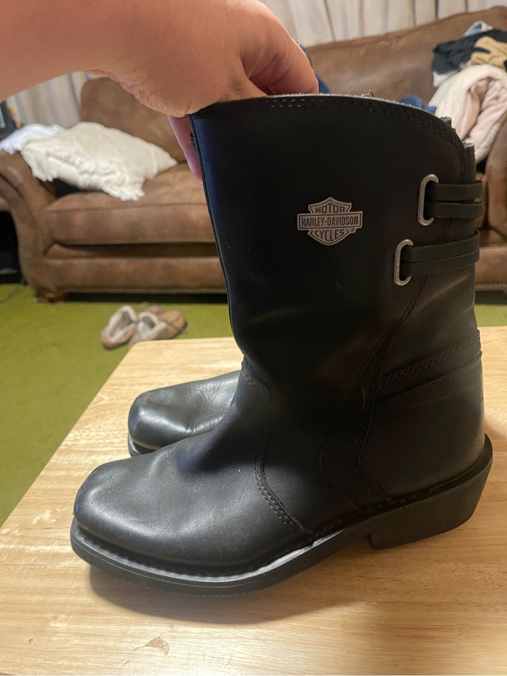 Harley Davidson Chelle  Black Moto Boots - Size 8.5 M D87033